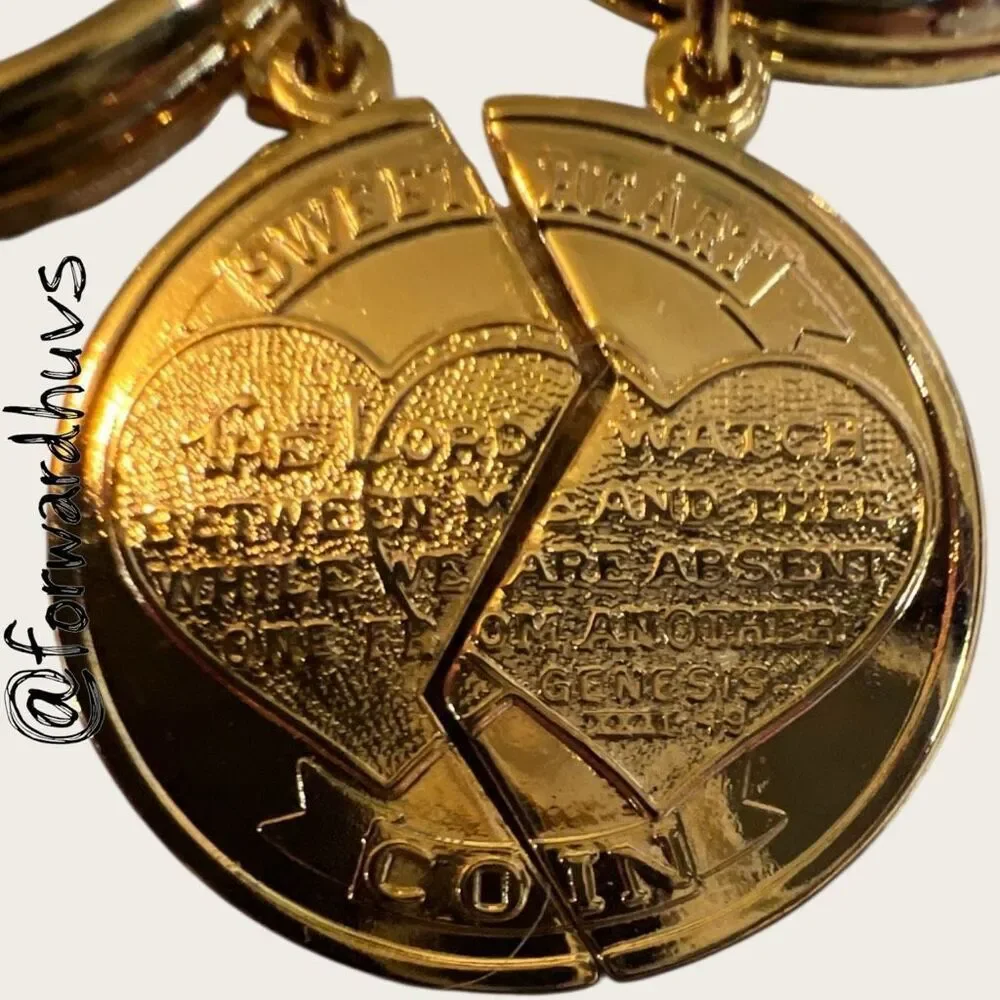 Bundle Sale 3 for $15 | Sweetheart Keychain Set – Split Heart – Genesis 31:49